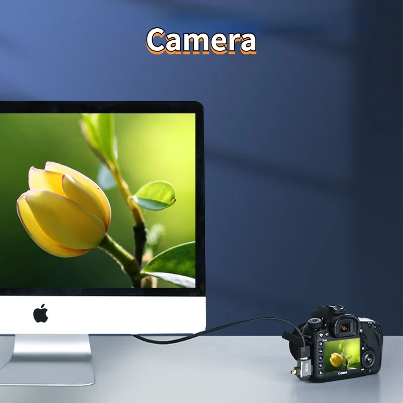 JORS-Adaptador de Micro a HDMI, Cable MINI HDMI a HDMI 2 en 1, 4K, 60Hz, Audio de vídeo para Notebook, cámara, proyector, teléfono, HDTV, PS4