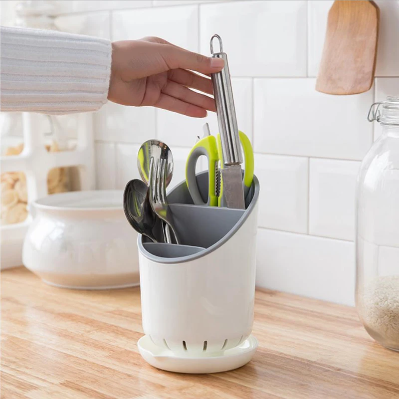 High Quality ABS+PP Draining Rack Fast Dry Drain Containers Chopsticks Cutlery Storage Rack Drain Holder Creative Kitchen Tools