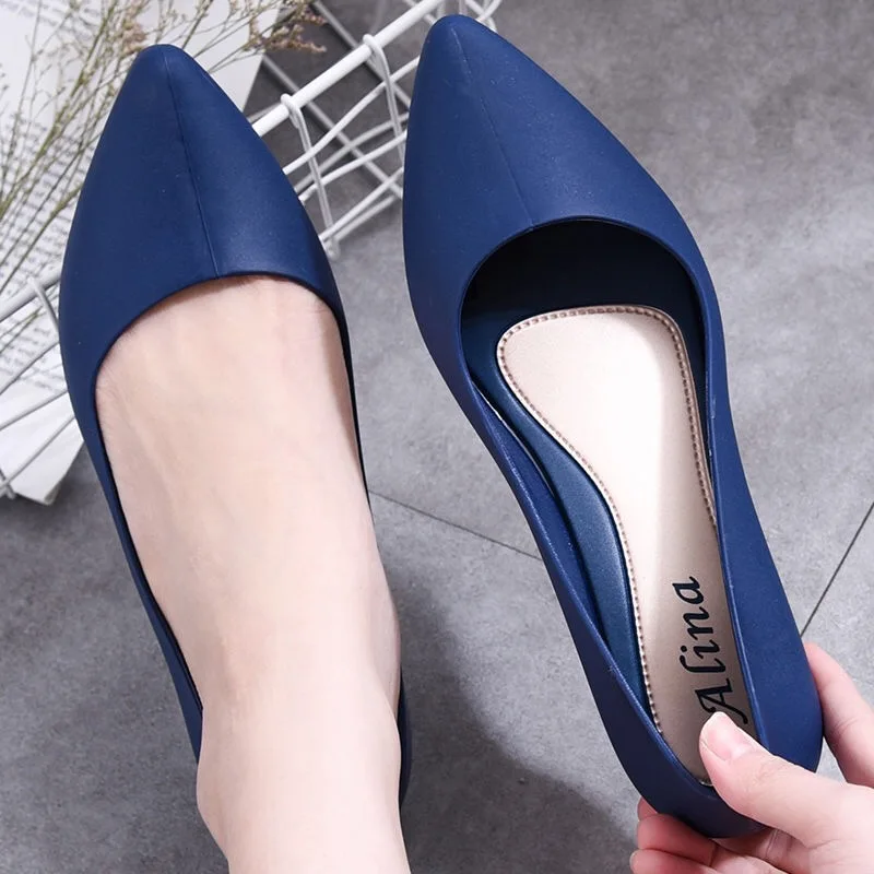 Elegant Leather Low Heels Women Summer Shoes Pointed Toe Thick Heels Pumps Women Top 2020 Newest Party Casual Shoes Woman Cheap