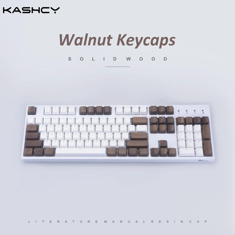 Kashcy wood keycap for mechanical keyboard walnut solid wooden keycaps spacebar Esc Cherry mx OEM