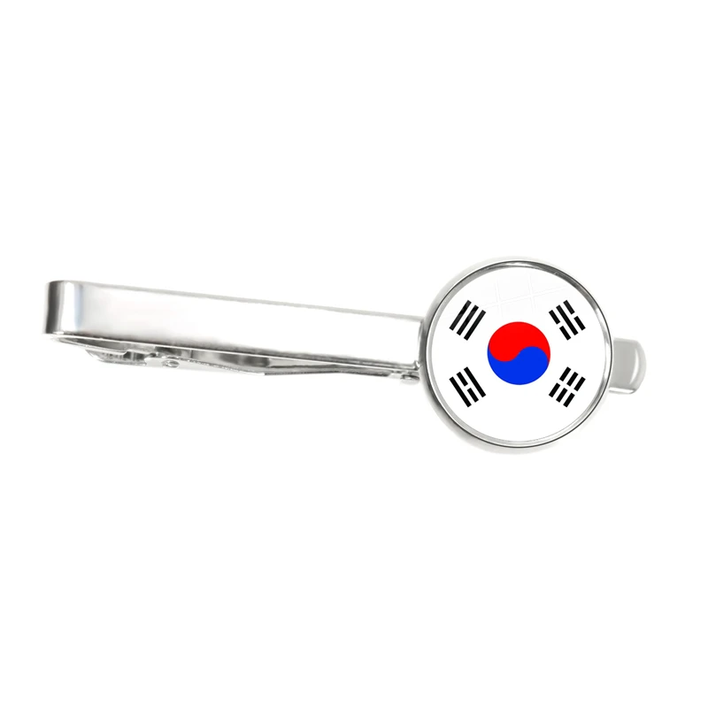 National Flag Tie Clip Korea,Serbia,Russia,Slovenia,Argentina,United States,Turkey,Spain,Dominica Ornaments for Male Gentleman