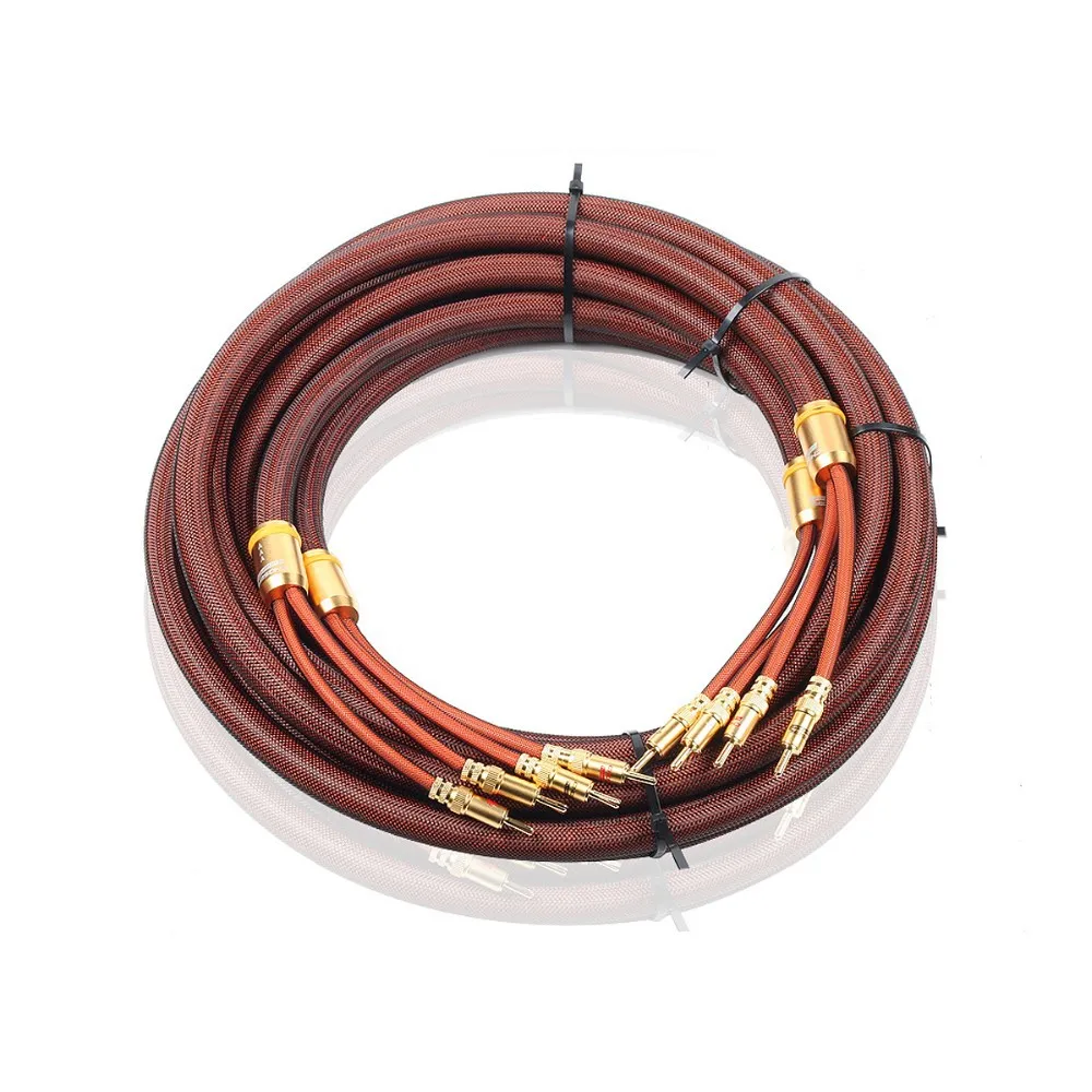 HiFi hi-end hiend Choseal LB-5119 7N OCC Audiophile HIFI Speaker Cable 25K Gold-plated Banana Plug 2.5m not DIY(pair)