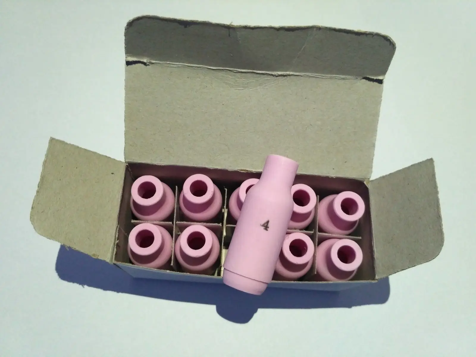 10N48 #6 TIG Tig Горелка หัวฉีด Alumina Shield ถ้วยสำหรับ WP17 18 26ไฟฉายเชื่อม10Pcs