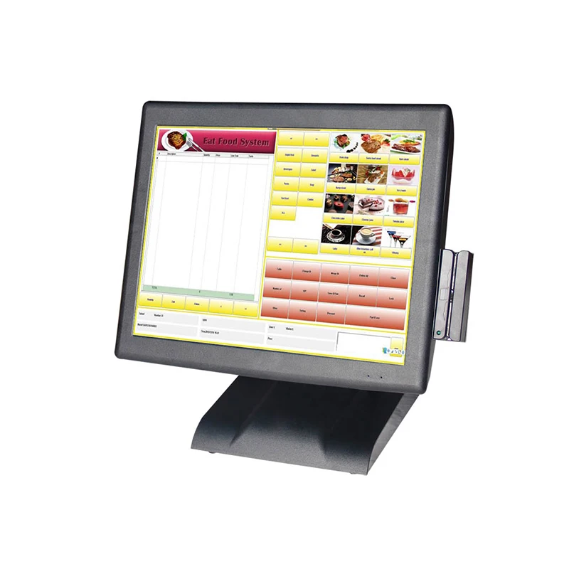 pos system touch15inch resistive touch screen and MSR for restaurant