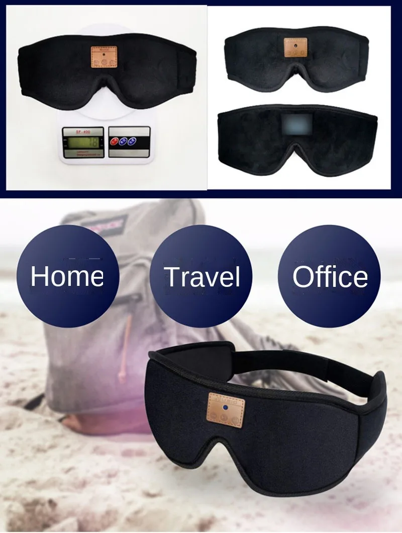 Bluetooth Sleeping Headphones 3D Eye Mask Total Blockout Light Eyeshade Earbuds Music Earphones Blindfold for Better Sleep Relax