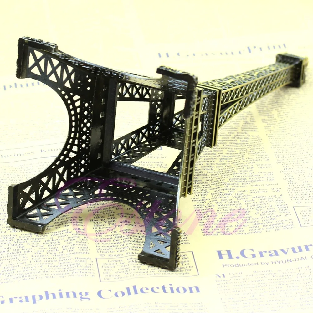 25 CENTIMETRI di Tono del Bronzo Torre Eiffel di Parigi Figurine Statua D'epoca Modello In Lega