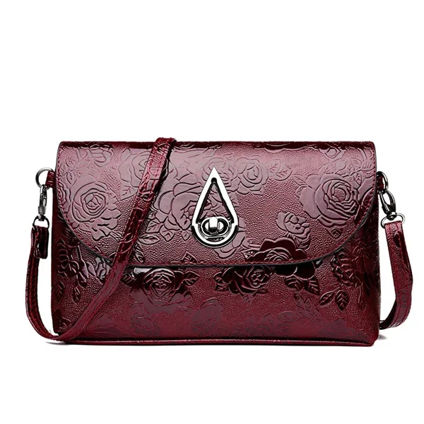 Retro rosa flor em relevo sling bags elegante mãe bolsa de ombro único aleta crossbody saco senhoras festa bolsa