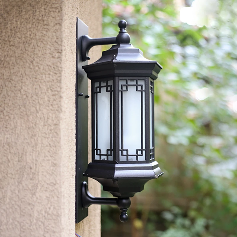 Chinese Retro Waterproof Wall Lamp Balcony Courtyard Gate Corridor Exterior Wall Lamp Outdoor Landscape Lighting