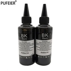 Dark Black 2xBK Edible Ink Refill For Epson Canon HP Brother Inkjet Printing Cookies Candies Ice Chocolates Icing Image Sheets