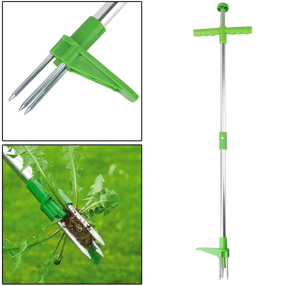 Garden Lawn Weeder Outdoor Yard Portable Grass Root Puller Tools Weed Puller Removable Long Handled Stand Up Weed Puller