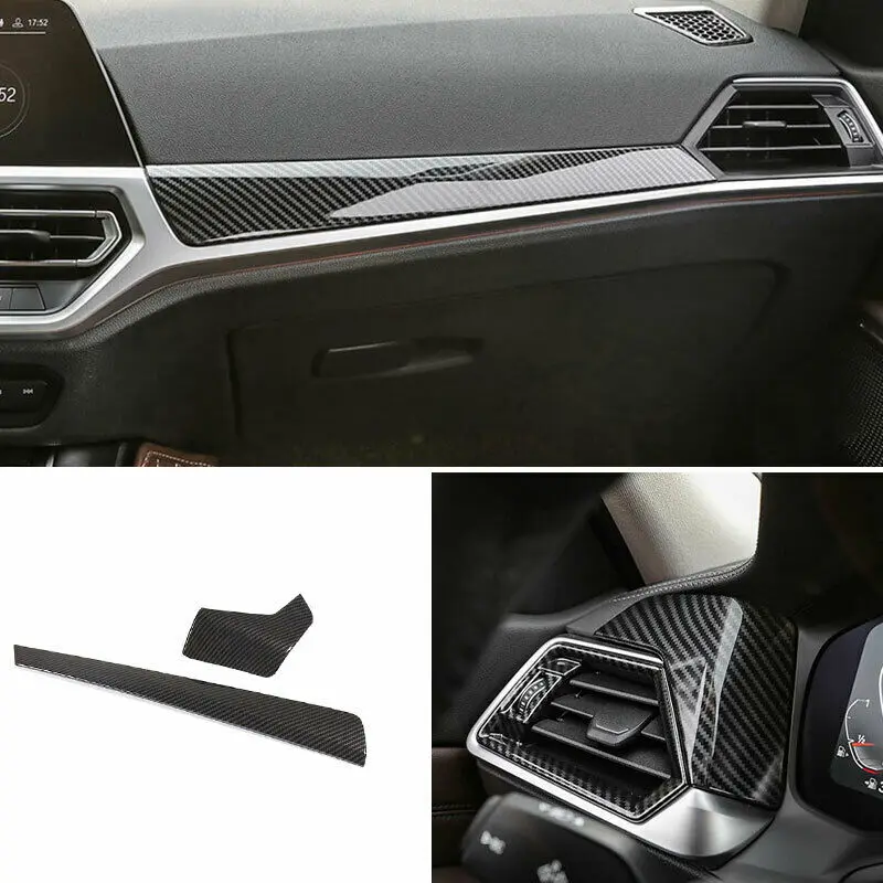 

Dry Carbon Fiber Car Central Console Dashboard Cover Trim Car Accessories Fit For BMW 3 Series G20 G28 2019-2021