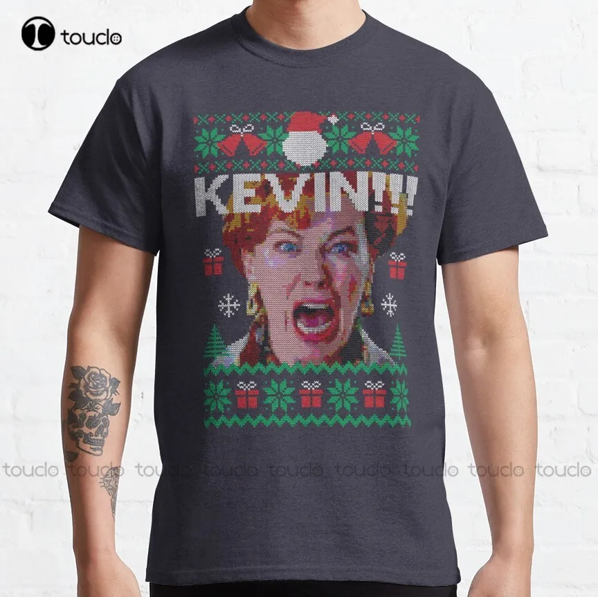 Kevin!!! Home Alone New York Christmas 90S Ugly Sweater Classic T-Shirt Grey T Shirts For Men Custom Aldult Teen Unisex Xs-5Xl