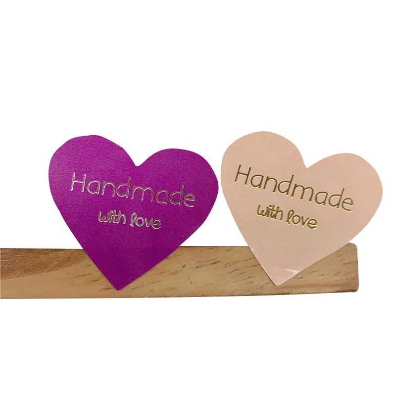 100 Stück/Los Dankeschön Handgemachtes Herz-Design Bronzefarbenes Siegel Mehrfarbiger DIY Multifunktions-Siegeletikett Geschenkverpackungsetikett – Detail 11