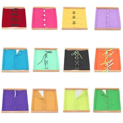 Montessori Kids Toy Baby Dressing Frame 12Pcs Practical Life Teaching Learning Educational Preschool Training Brinquedos Juguets