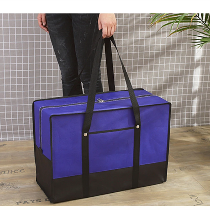 Pop Color Matching Storage Bag Thicken Luggage Storage Bag Large-Capacity Moving Bag Outdoor Travel Organizer Sundries Organizer