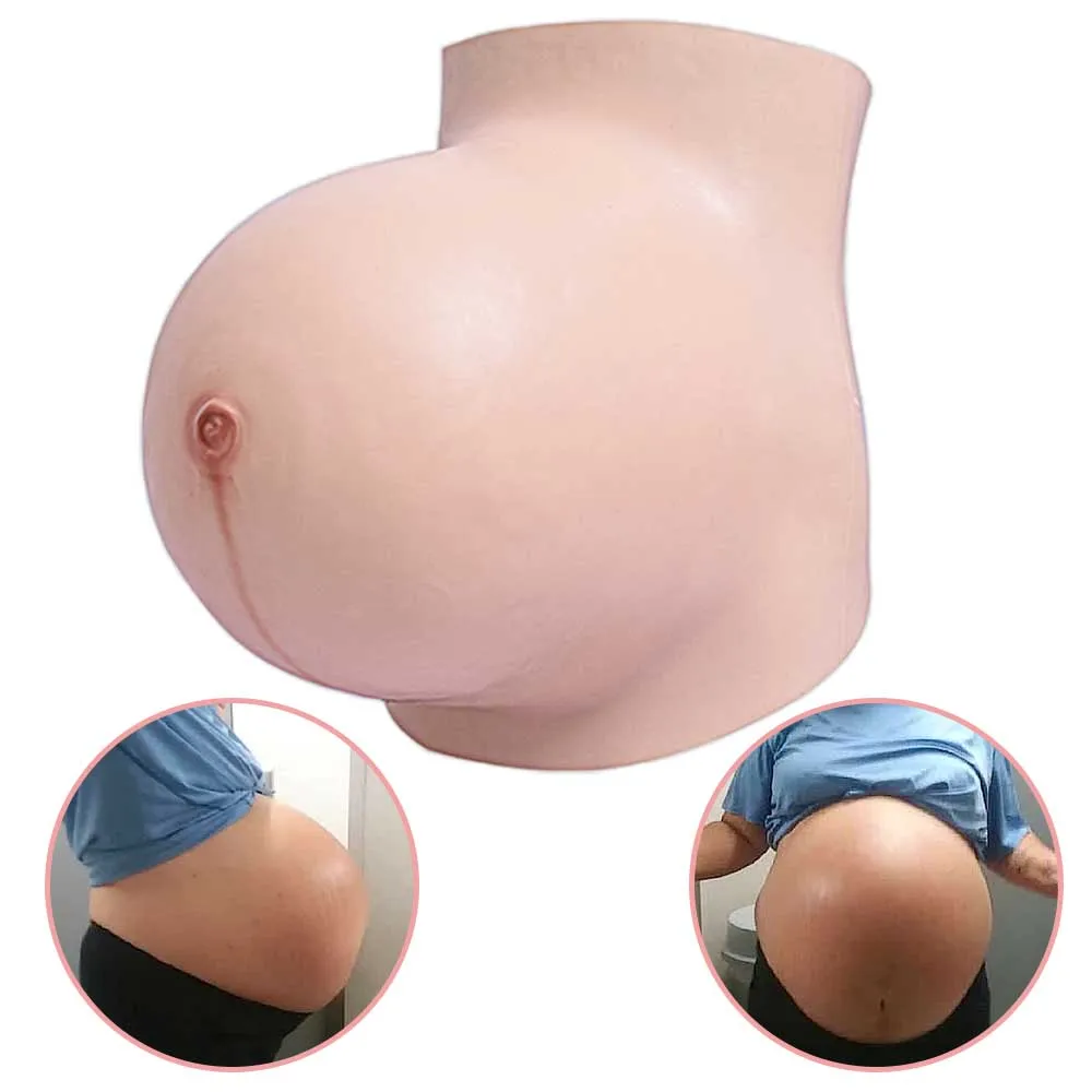 Oversize Artificial Baby Tummy Big Fake Silicone Pregnant Bump Huge False Pregnancy Belly For Male And Female Actors