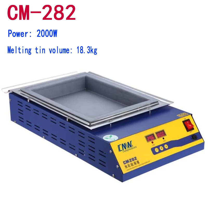 

CM-282 Digital display 2000w melt tin 18.3KG temperature adjustable Melting tin furnace Lead-free solder pot square tin stove