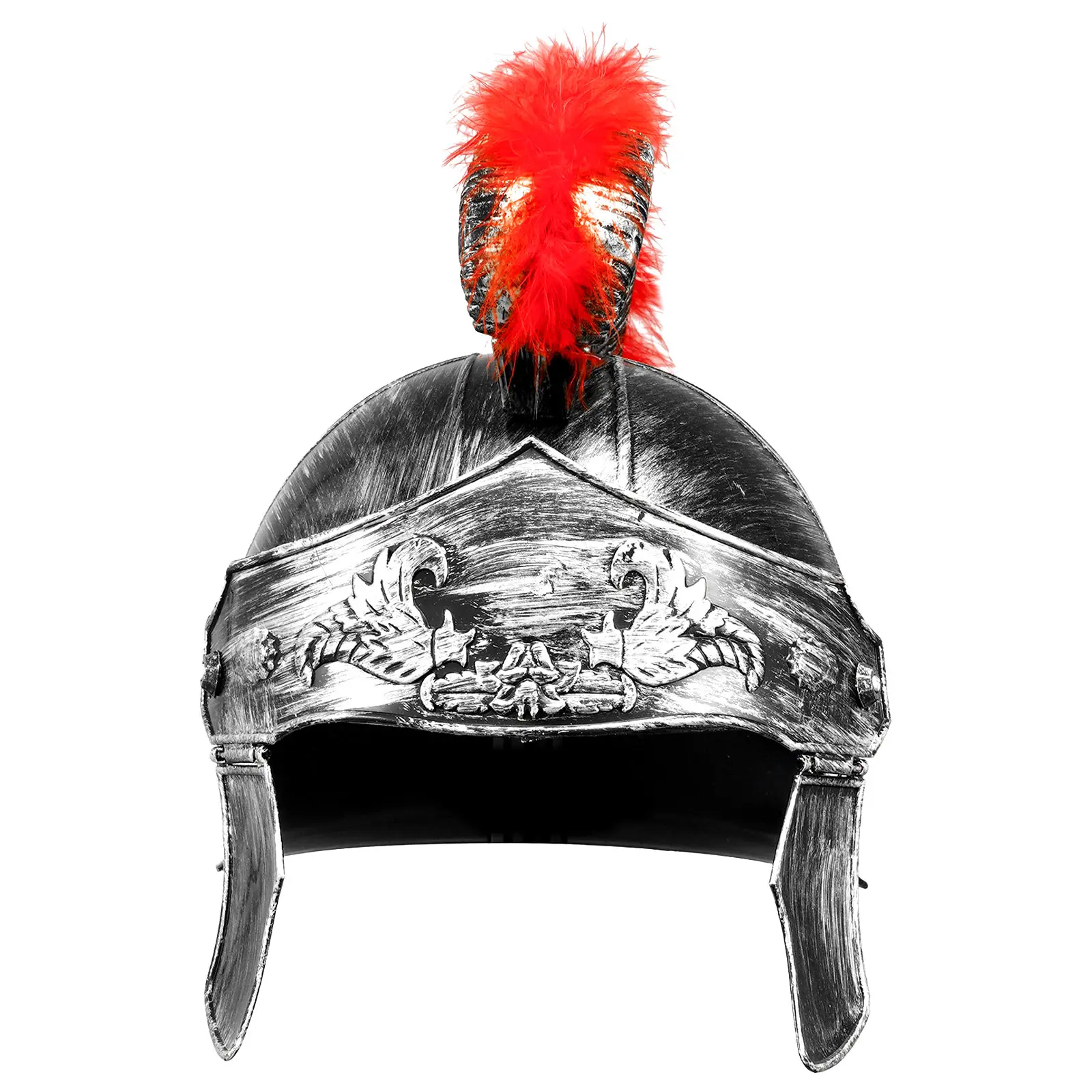 

2021 Men Medieval Armour King Roman Plastic Helmet Red Crested Samurai Hat Spartan Warrior Headwear Cosplay Costume Accessories