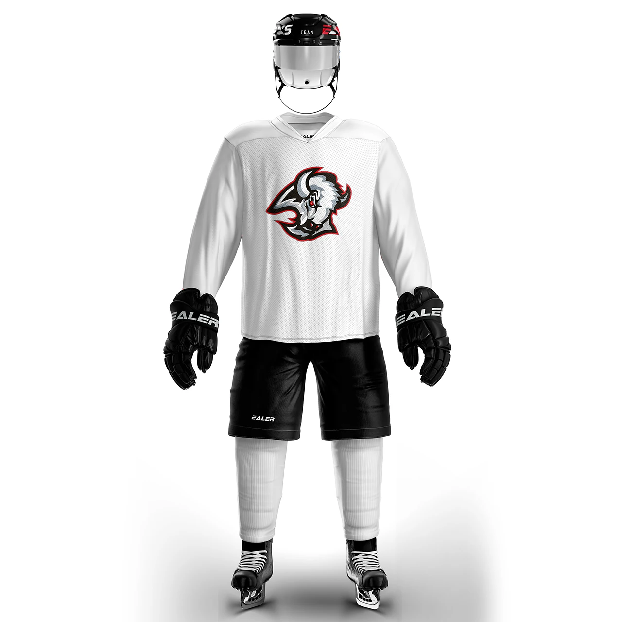 H80 series high-quality light and thin breathable white personalized ice hockey practice jersey & large street shirt-all sizes