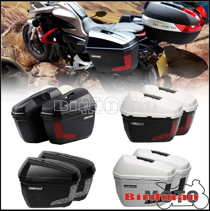 Motorcycle Black Pannier Saddlebag Side Cases for Suzuki Yamaha YZF MT R3 R6 FZR XSR BWS GSXR GSX-S Touring Suitcase Cargo Boxes