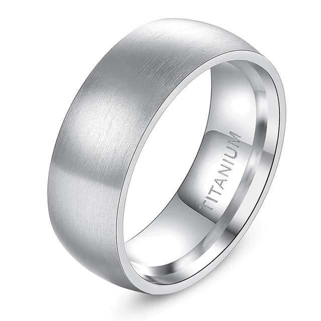Tigrade 4/6/8mm Brushed Simple Silver/Black Color Titanium Ring Men Minimalist Wedding Band Engagement Rings Women Male Jewelry