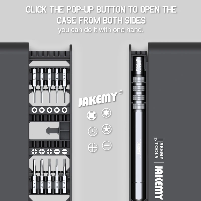 21 in 1 JAKEMY Screwdriver Set Precision Magnetic Screwdriver Bits Kit for iPhone iPad Mobile Phone Repair Tools With Handle