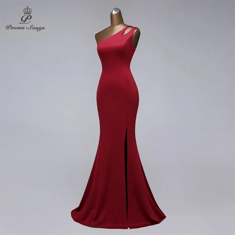 Elegant Burgundy color mermaid Evening dress woman party dress vestidos de fiesta de noche sleeveless evening gown party dress