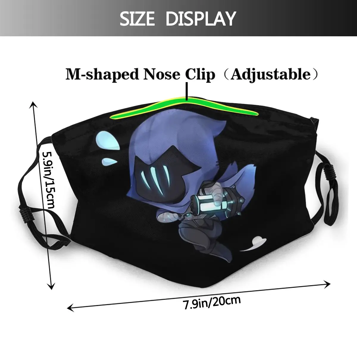 Chibi Omen Unisex Mask Valorant Agents Game Fabric Dustproof Individuality Ofertas Cover With Filters