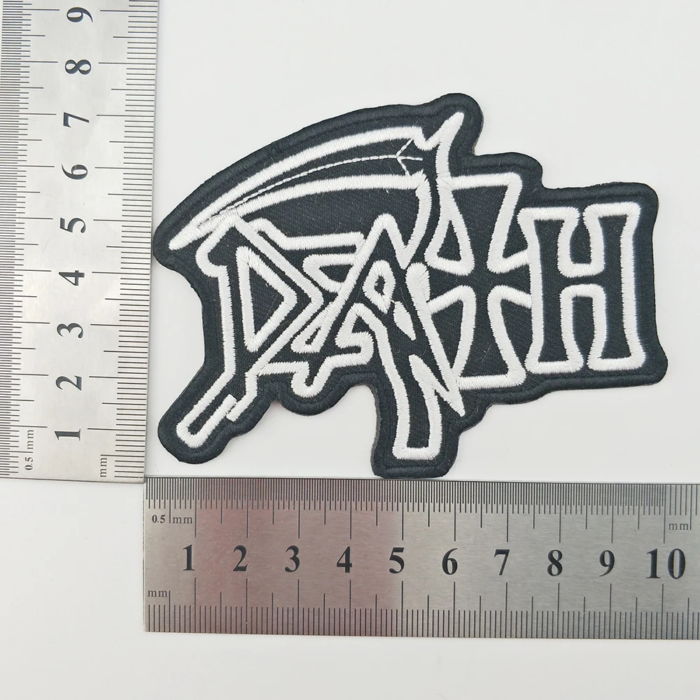 Death Band Embroidery Patch Cool Rock Punk Heavy Metal Music DIY Badge for Clothes Jackets Tshirt Iron on Clothes Decoration