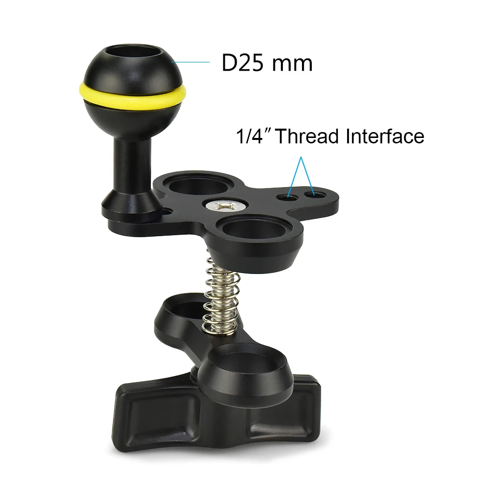 Ball Arm Clamp Camera Waterproof Case Tray Ball Joint Arm System Combination Clamp 1/4 Inch Screw Hole Mount Attachment