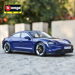 Bburago 1:24 Porsche Taycan Turbo S Sports Car Static Die Cast Vehicles Collectible Model Car Toys