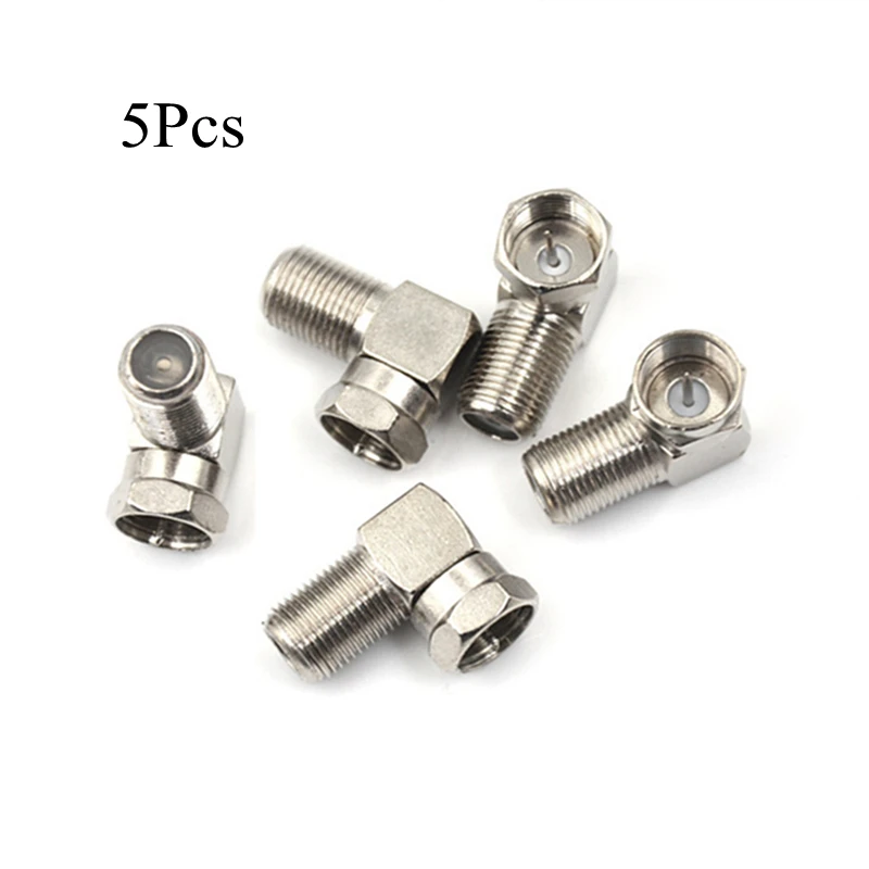 5Pcs/Lot F Male to F Female Adapter Connector RG6, RG59 Right Angle 90 Degree Coaxial Connector Waterproof Connection Wholesale