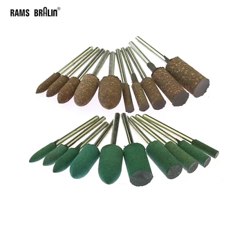 10 adet 3mm Mil Monteli Kauçuk Kalıp Parlatma Döner Elektrikli El Aletleri için Aşındırıcı Taşlama Kafası ile