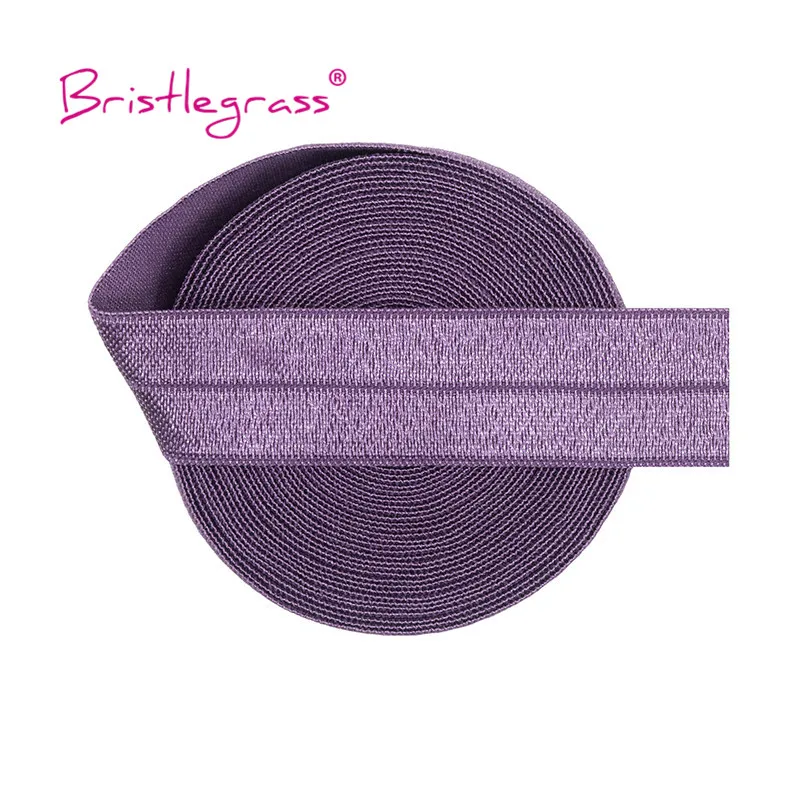 BRISTLEGRASS 2 5 10 Yard Solid Shiny FOE Fold Over Elastic 3/4\