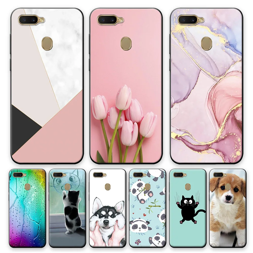 For OPPO A12 Case Protective Back Cover For OPPO A12 a12 Cute flower Cute Phone Case For OPPO A12 A 12 Soft TPU Silicone Bumper