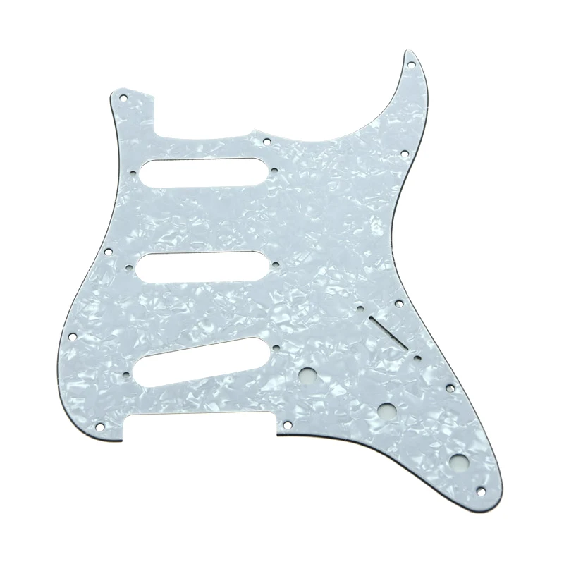 White Pearl 11 Hole ST/Strat Guitar Pickguard Scratch Plate Bridge Reversed for Stratocaster Jimi/Hendrix Electic Guitar Parts