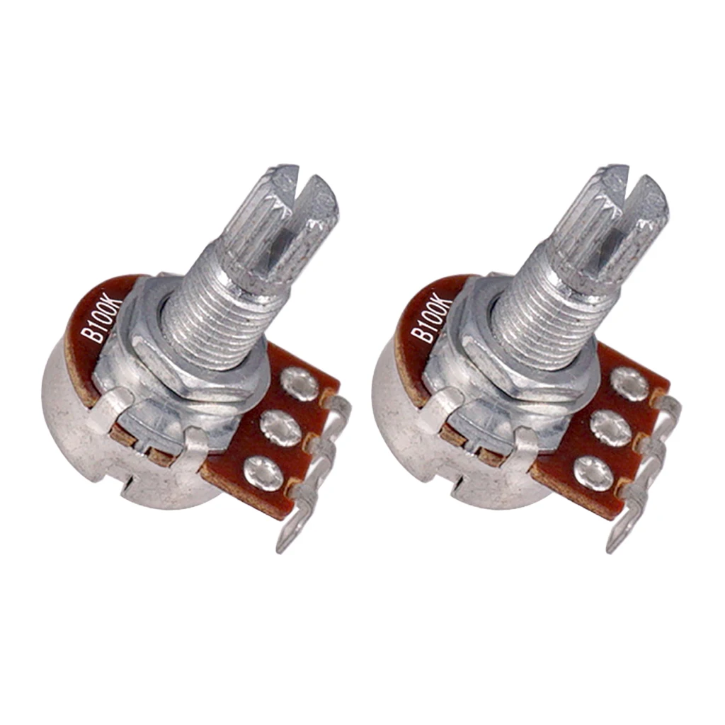 Long Split 18mm Shaft 100K Guitar Potentiometer Pot 4pcs Split Guitar Volume & Tone Pot Control Audio Taper Potentiometer