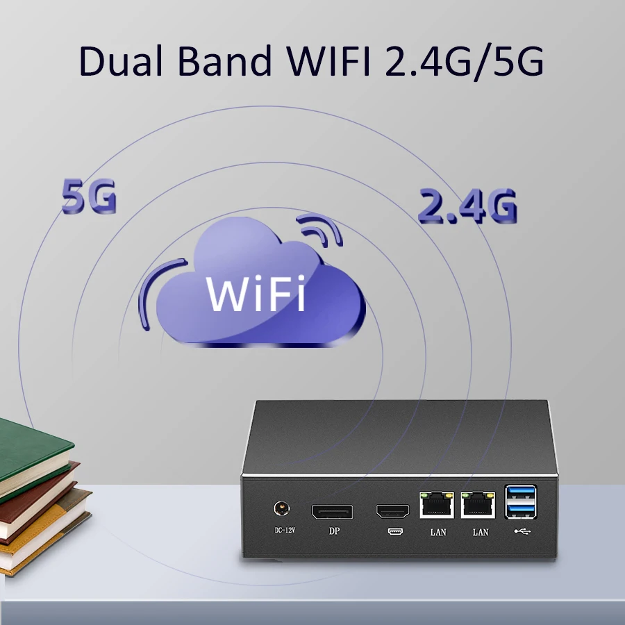 PC Mini HTPC Desktop Intel Core i3 7020U 8145U DDR4 Dual RAM 2 * LAN 4K UHD DP HDMI WiFi 2.4G/5G USB Windows 10 NUC HTPC