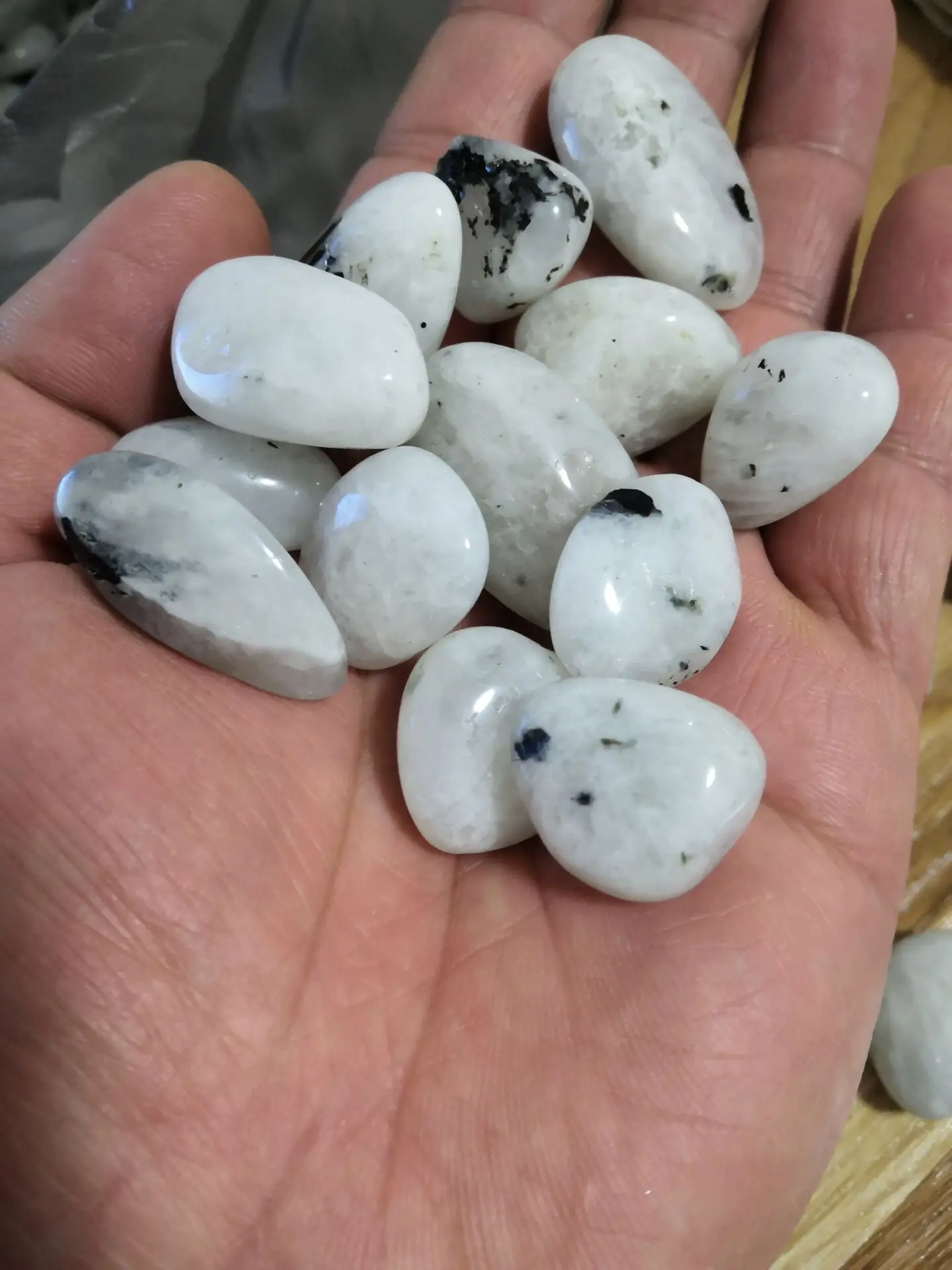 50G Rainbow Moonstone Tumbled Crystal Healing Stone