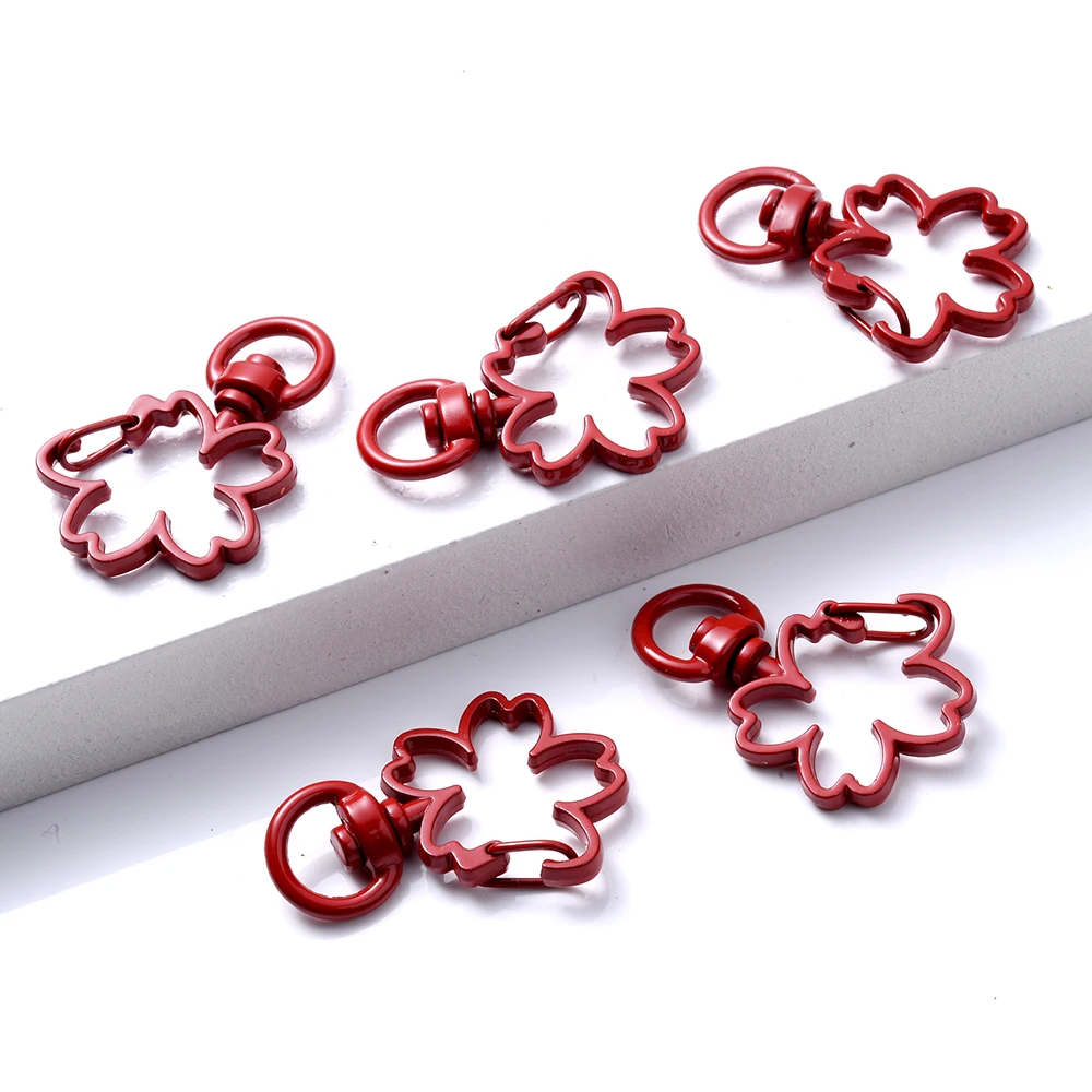 5 teile/los Blume Karabiner Haken Schlüsselanhänger Trigger Clips Schnallen für DIY Schmuck Machen Schlüssel Ketten Ring Zubehör 24*34mm – Detail 15
