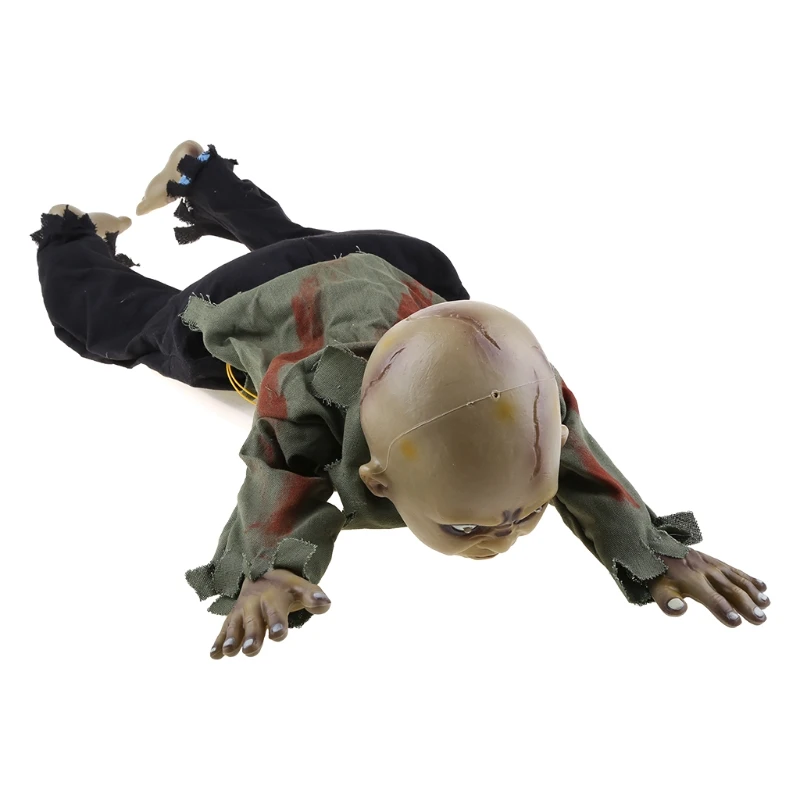 2024 New Animated Crawling Baby Zombie Scary Ghost Babies Doll Haunted Halloween Decor Props Supplies