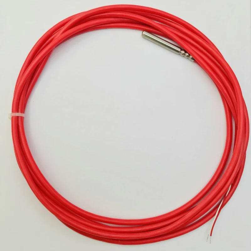 10 meters Stock 2 Wire PT1000 Temperature Sensor Thermistor Silicone Gel Coated Probe 50mm*6mm -50-180 centigrade RTDs