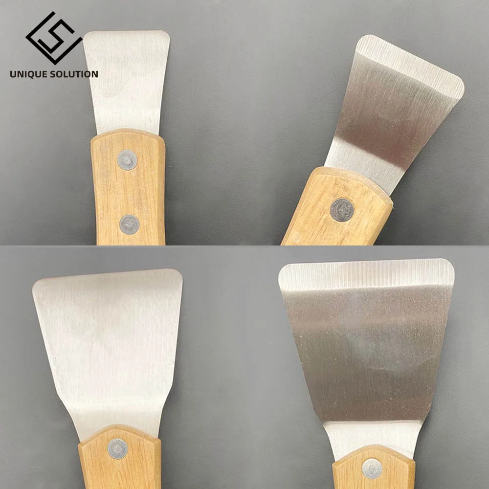 Big+Small+Round Spatula Scoop with Wooden Handle Ceiling Film Shovel Spatula Accessories for welding harpoon