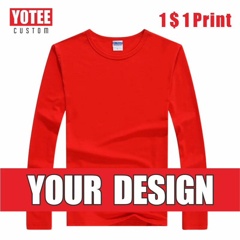 YOTEE2021 long-sleeved T-shirt cheap custom company group custom embroidery casual fashion custom long-sleeved T-shirt