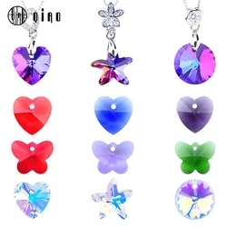 14mm colore misto a forma di cuore ciondolo perline di vetro gemme stella marina farfalla charms per le donne gioielli che fanno collana orecchino fai da te