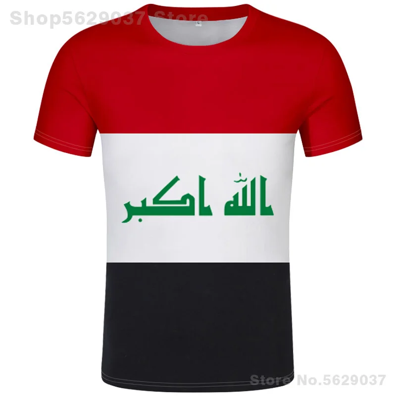 Iraq T Shirt Diy Free Custom Made Name Number Irq T-Shirt Nation Flag Iq Country Republic Islam Arabic Arab Print Photo Clothing