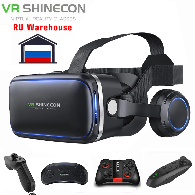 

Shinecon 6.0 3D VR Glasses Virtual Reality Casque 3 D Goggles Headset Helmet Box With Gamepad For iPhone Android Controller