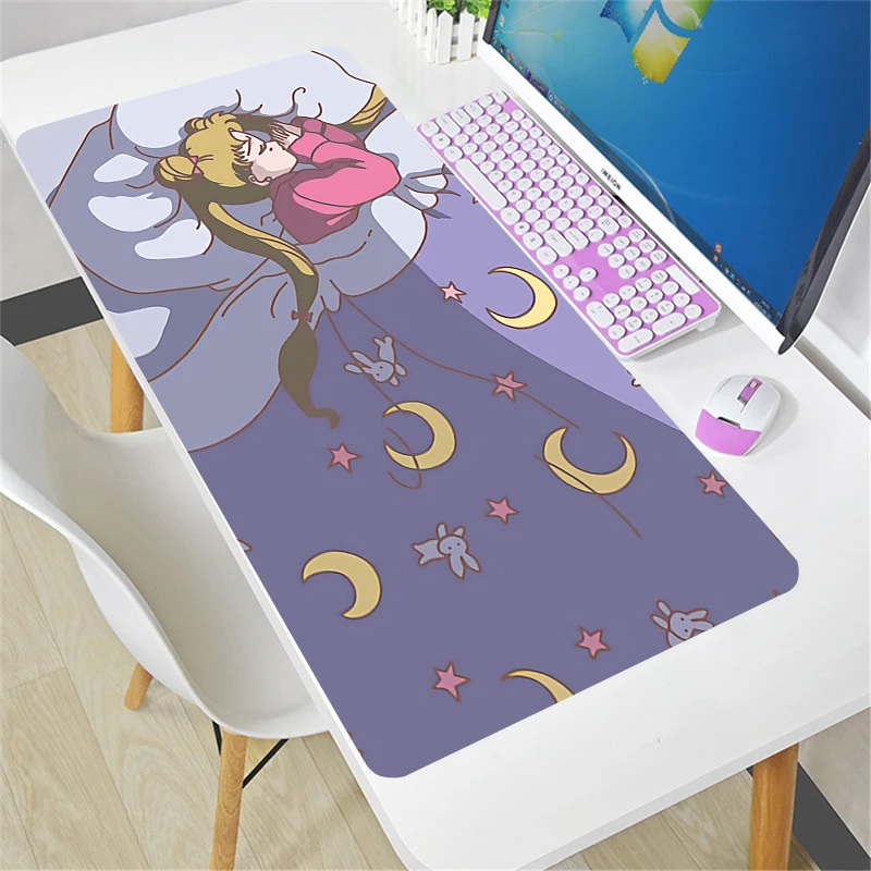 Rosa marinheiro lua paisagem mouse pad anime gabinete gamers ceiв uy grande tablet teclado tapete kawaii acessórios de jogos mousepad