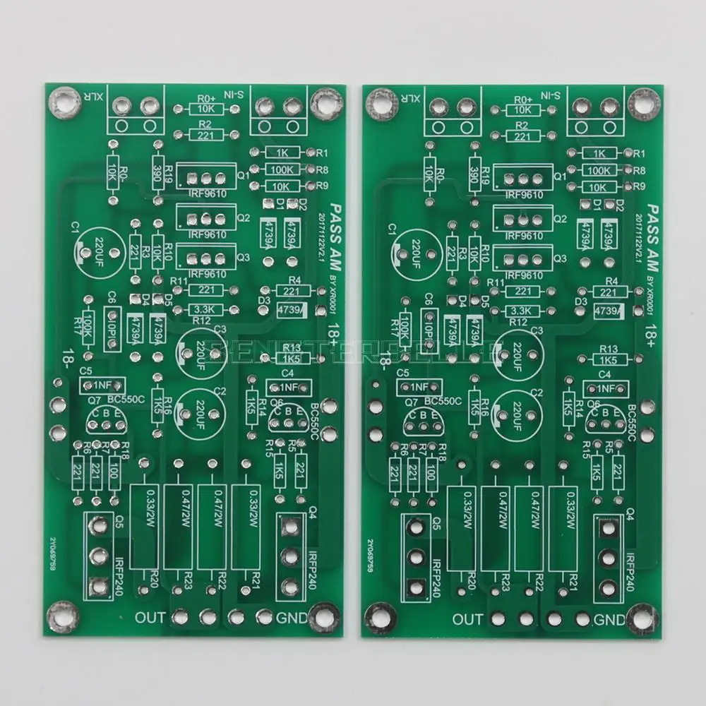 1 Pair Based on PASS AM Class A 10W Single-Ended Power Amplifier Board PCB Two Channels