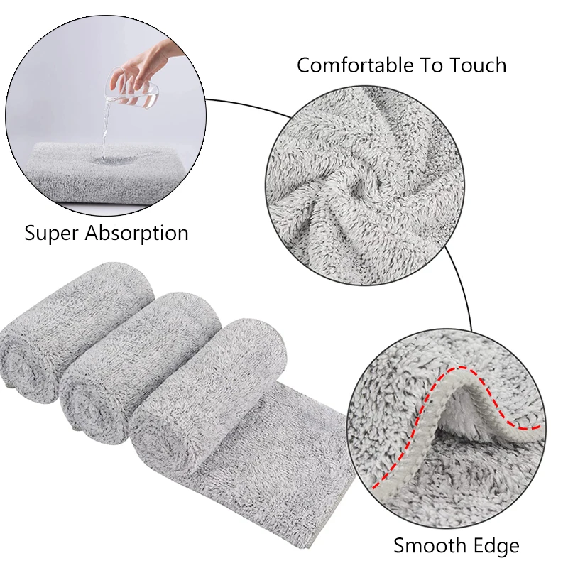 3/5/10Pcs Car Wash Microfiber Towel Bamboo Charcoal Fibre Car Cleaning Drying Cloth Auto Detailing Washing Towels Rag For Car